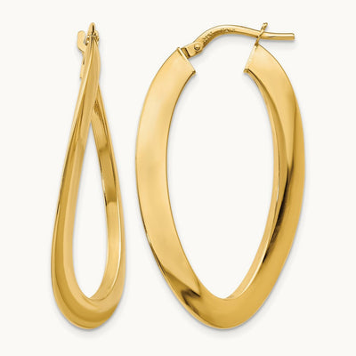 Polished Twisted Oval Hoop Earrings — Leslie's — photo set