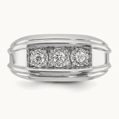 IBGoodman Men's Diamond Complete Ring, 14K White Gold
