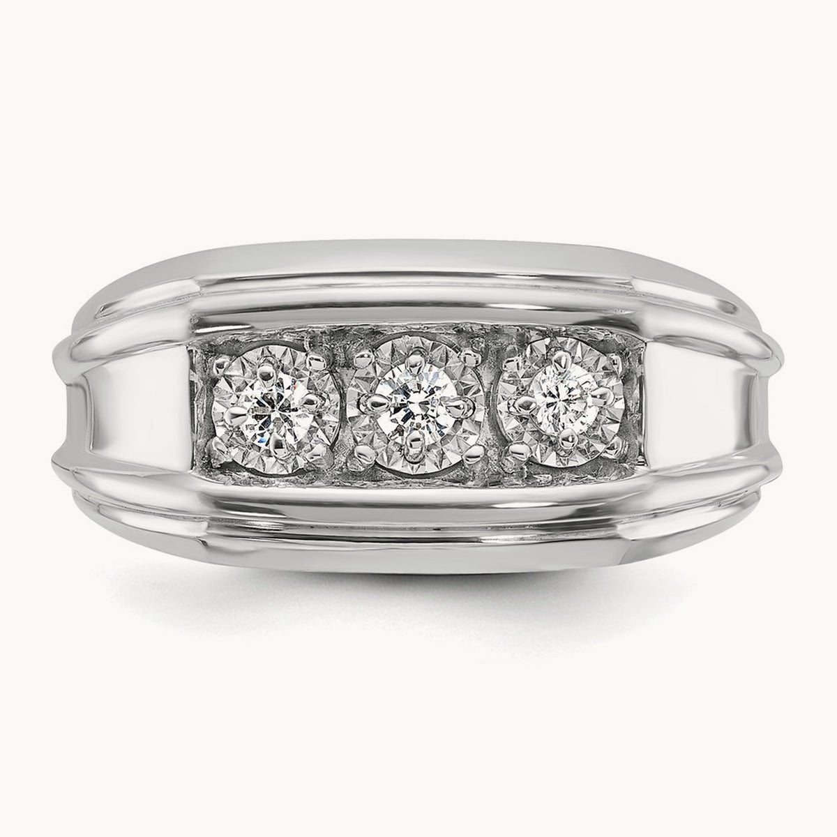 IBGoodman Men's Diamond Complete Ring, 14K White Gold