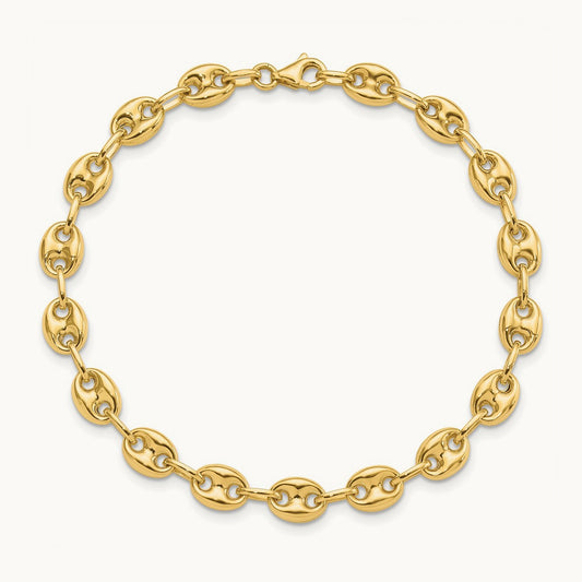Fancy Link 7.75in Bracelet, 14K