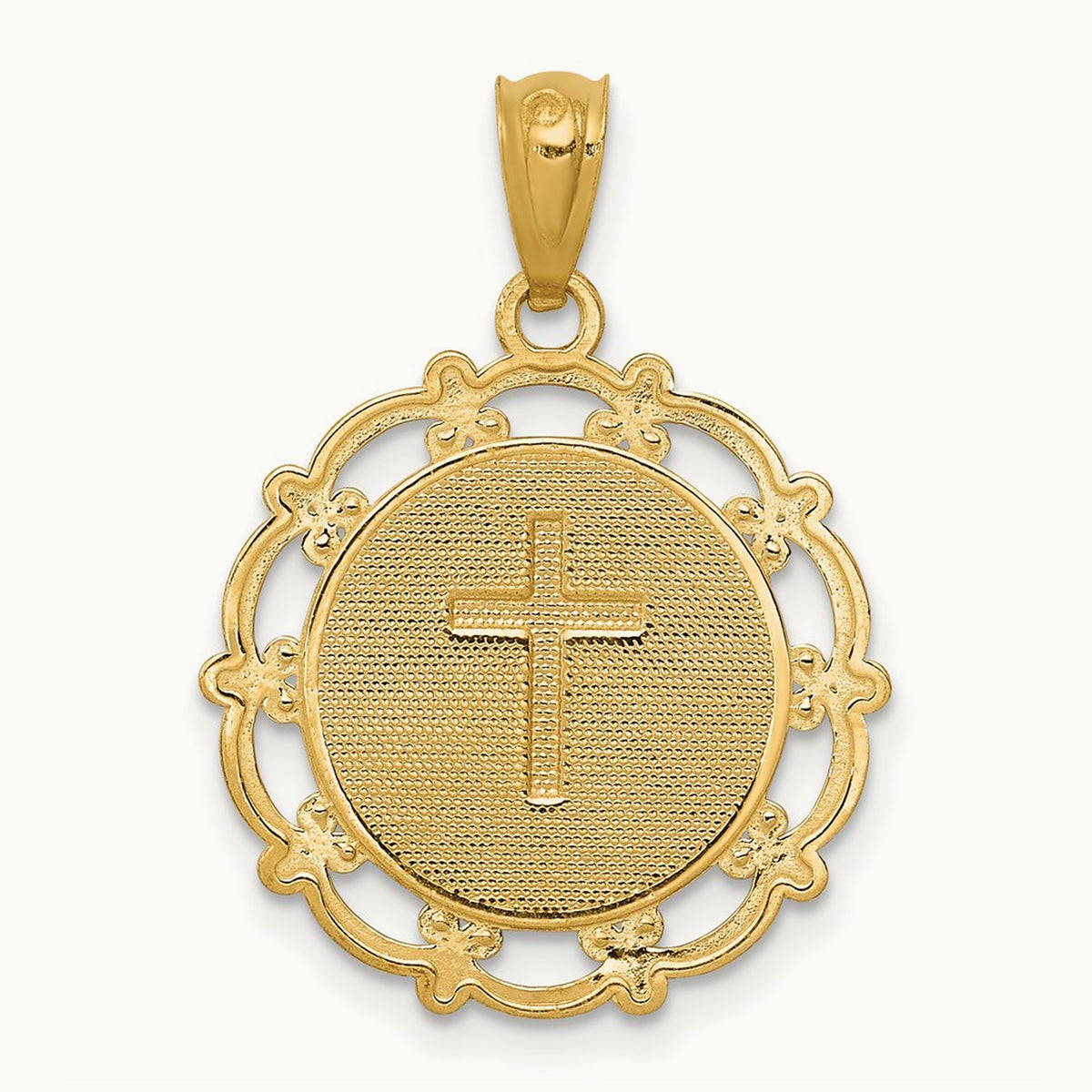 w/Rhodium Baptism Pendant, 14K