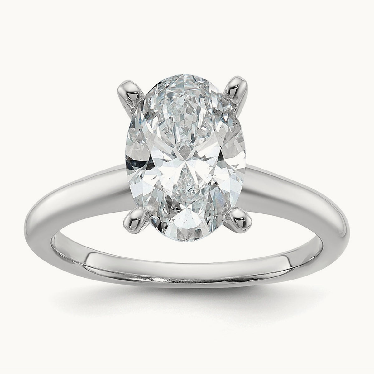 Oval Solitaire Engagement Ring, 0.50-5.00 ct tw Lab-Grown Diamond — 2 1/4 ct, VS (Best) · Certified, 14K White Gold