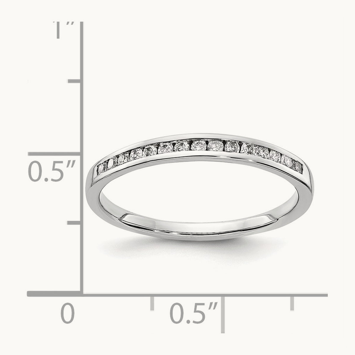 Diamond Channel Band — 14K White Gold, 6.75