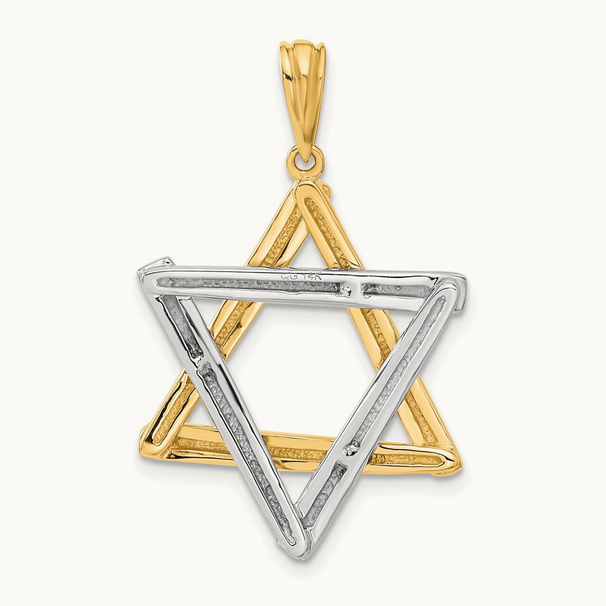 Star Of David Pendant, 14K Two-tone