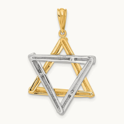 Star Of David Pendant, 14K Two-tone
