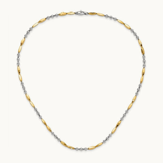 Polished Necklace, 14K Two-tone