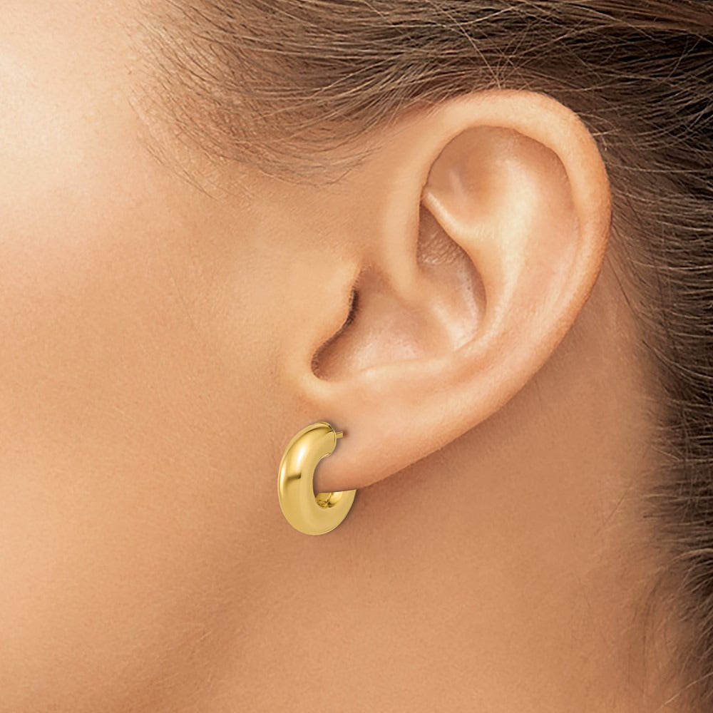 Polished J-Hoop Post Earrings — Leslie's — 15.5mm