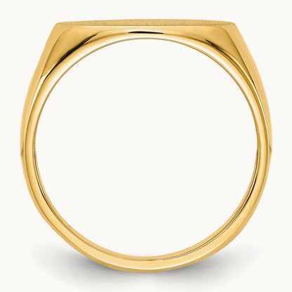 13.5x8. Closed Back Signet Ring, 0mm, 14K
