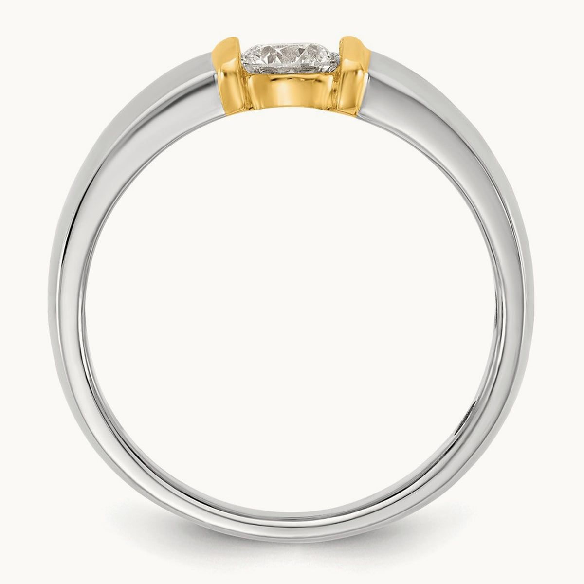 .5ct Mens Wedding Band, 14K Two-tone