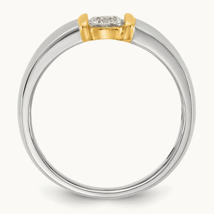 .5ct Mens Wedding Band, 14K Two-tone