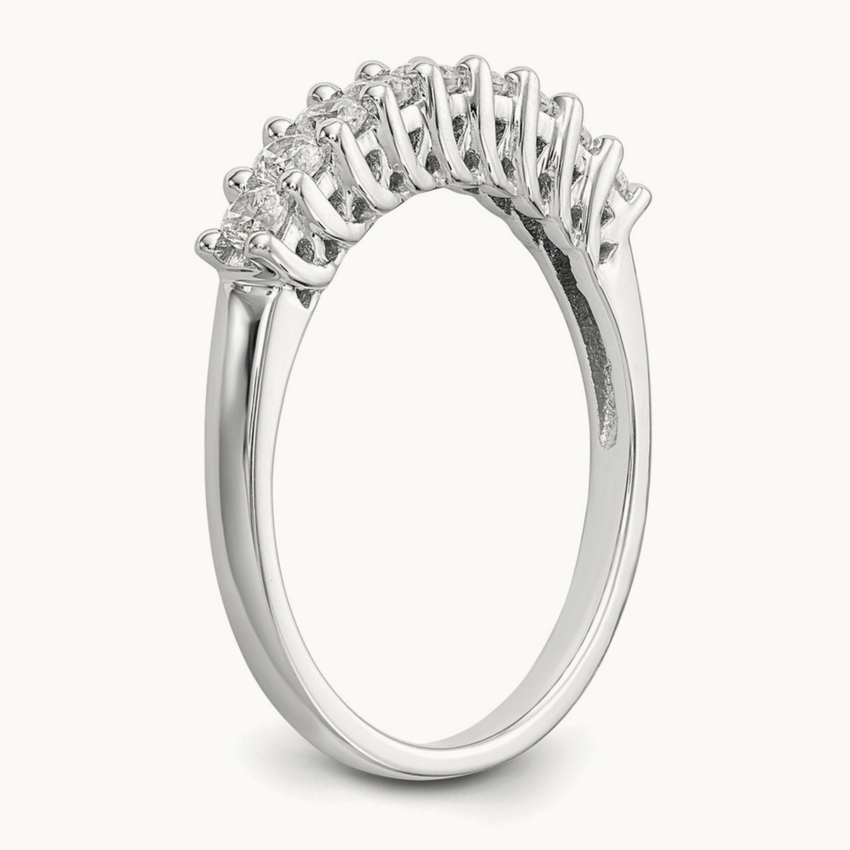 9-Stone Diamond Band, 14K White Gold