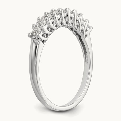 9-Stone Diamond Band, 14K White Gold