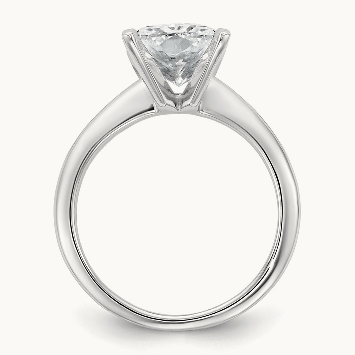 Radiant Solitaire Engagement Ring, 0.50-5.00 ct tw Lab-Grown Diamond — 4 ct, 14K White Gold