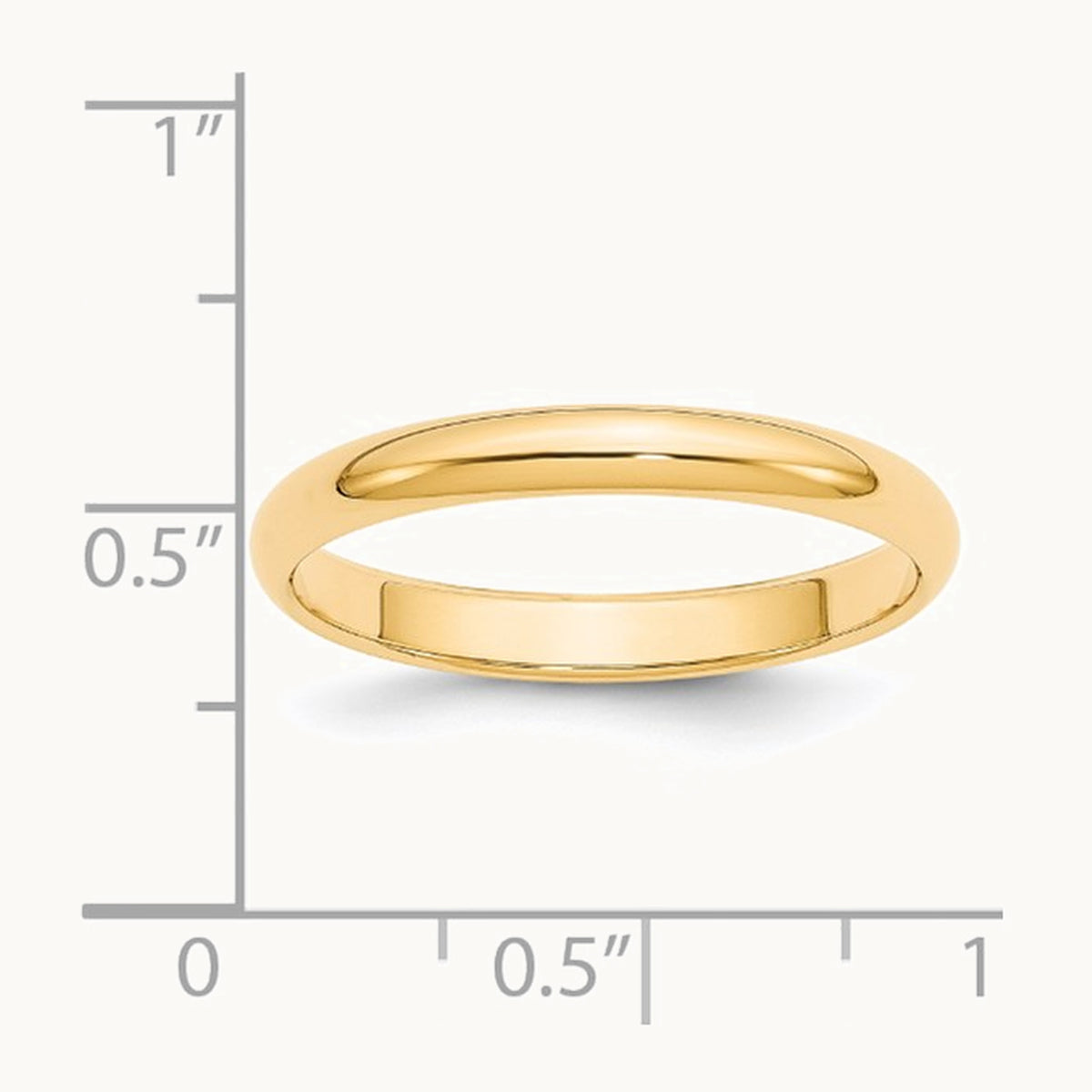 Half-Round Wedding Band — 14K Yellow Gold, 3mm