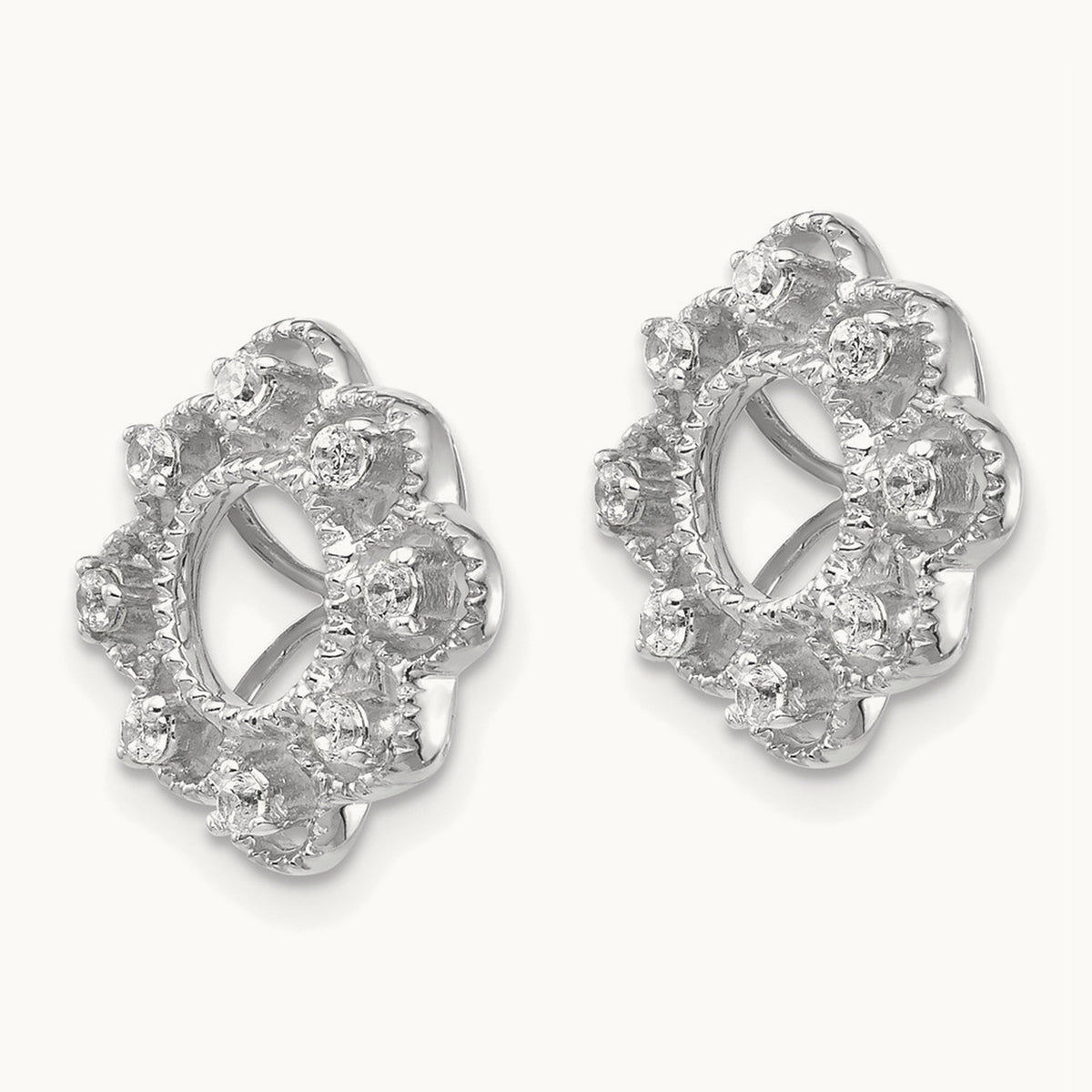 Fancy Diamond Earring Jackets — 14K White Gold, 0.24 ct
