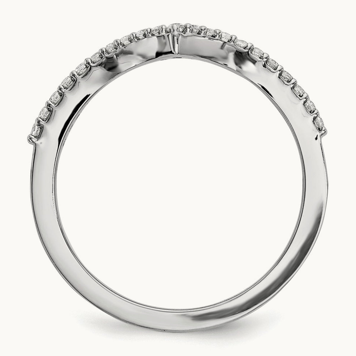 Diamond V Ring — 14K White Gold