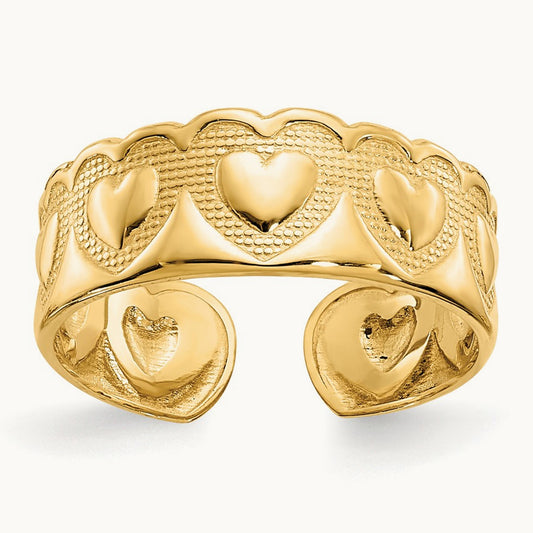 Heart Toe Ring, 14K