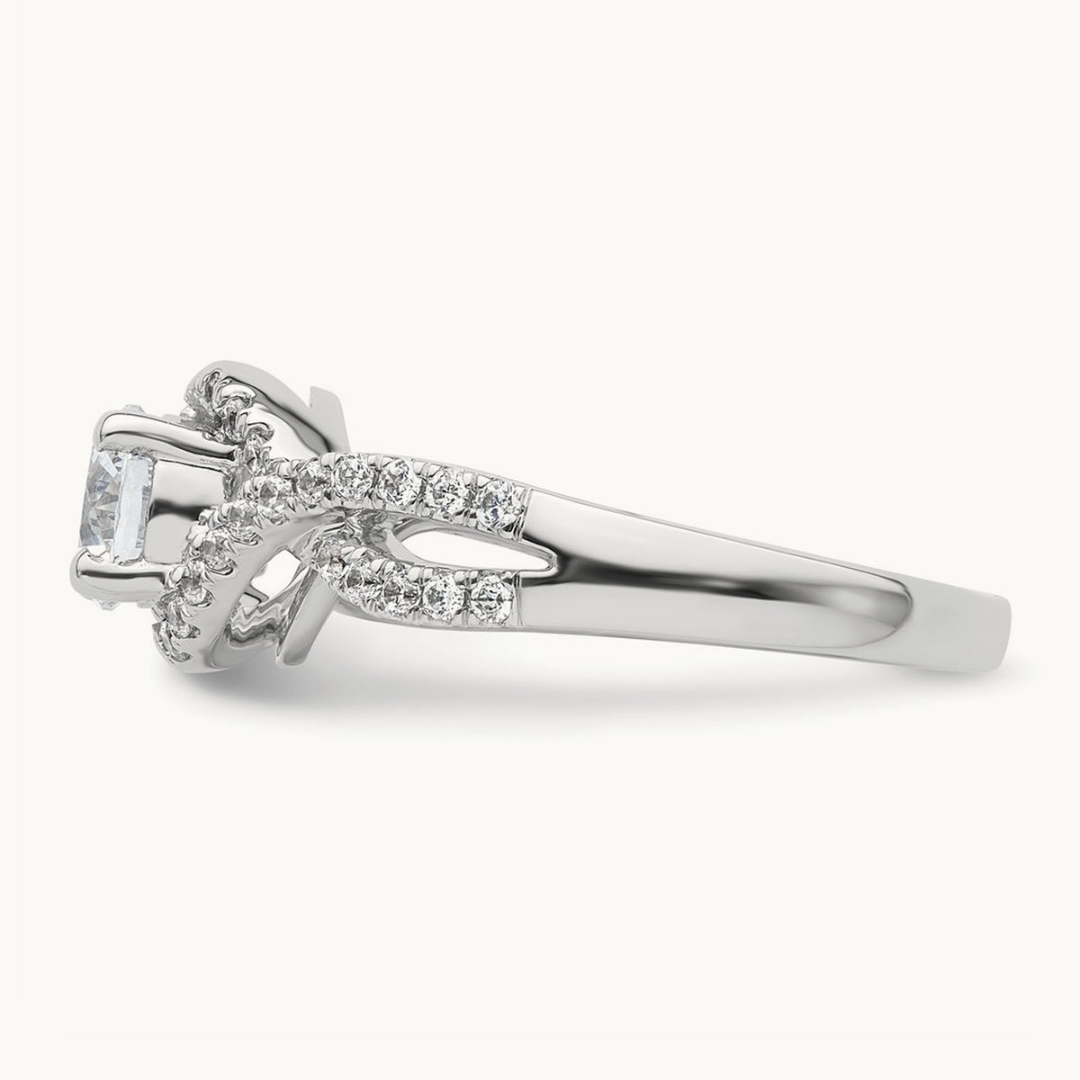 Round Semi-Mount Criss-Cross Engagement Ring, 0.50 ct tw