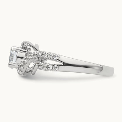 Round Semi-Mount Criss-Cross Engagement Ring, 0.50 ct tw