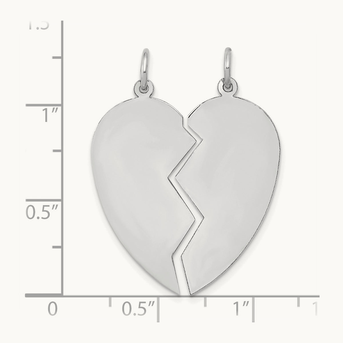 2 piece Heart Charm Set — 14K White Gold