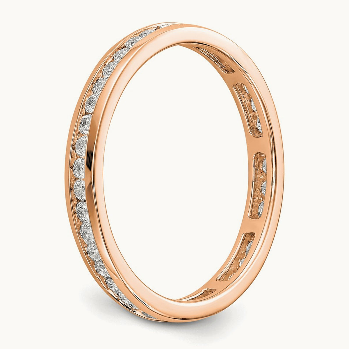 Channel Set Eternity Band, 0.50-1.00 ct tw Lab-Grown Diamond — 1/2 ct · VS/SI (Great), 14K Rose Gold