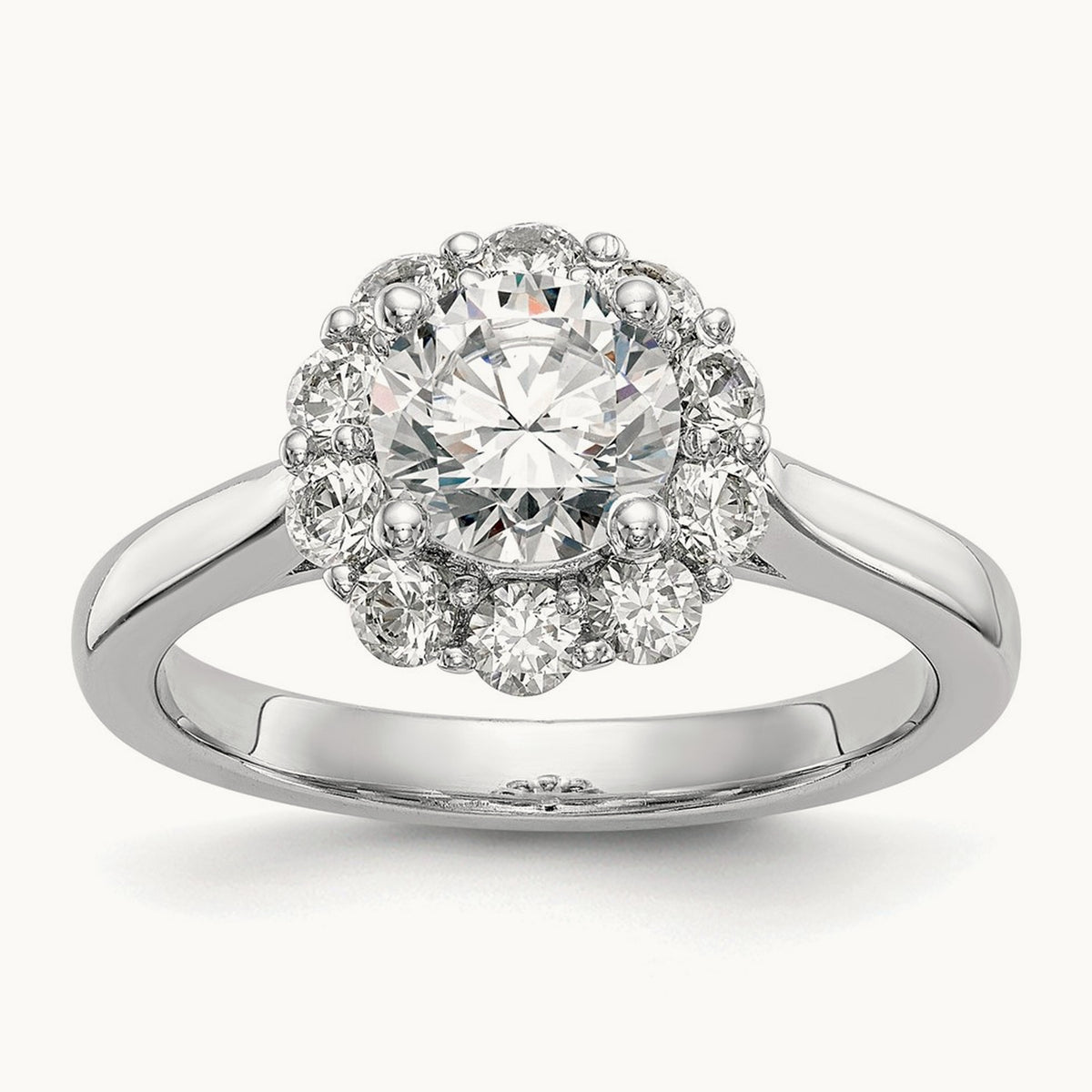 Round Halo Semi-Mount Engagement Ring — 2/3 ct, 7