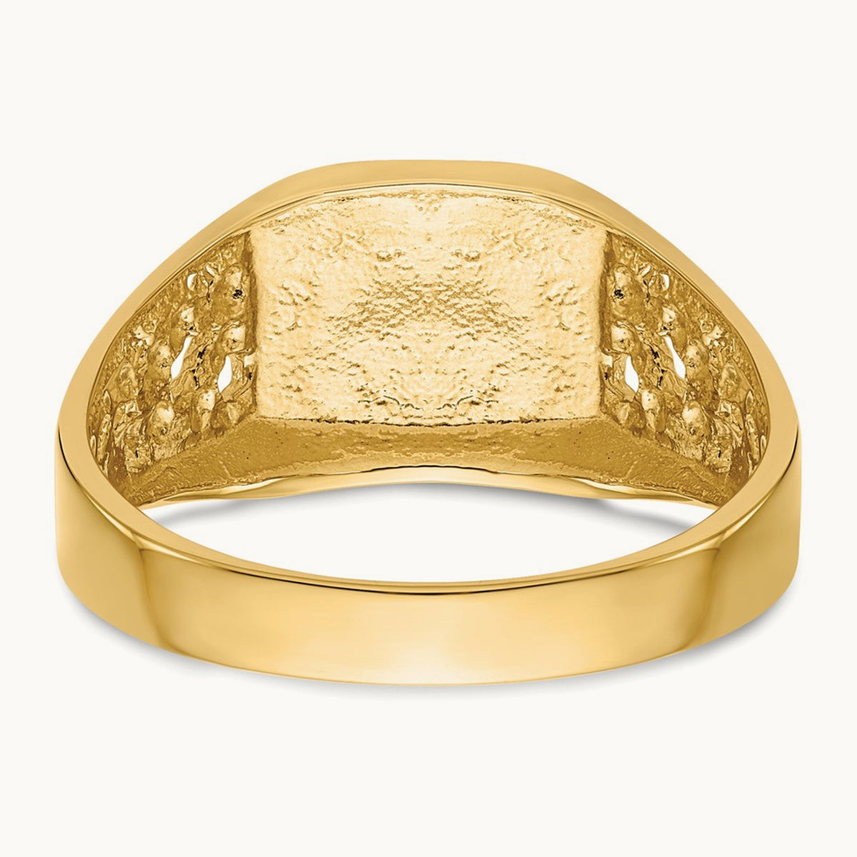 Open Back Mens Signet Ring — photo set