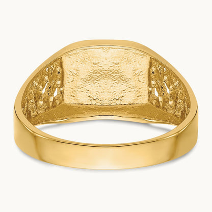 Open Back Mens Signet Ring — photo set