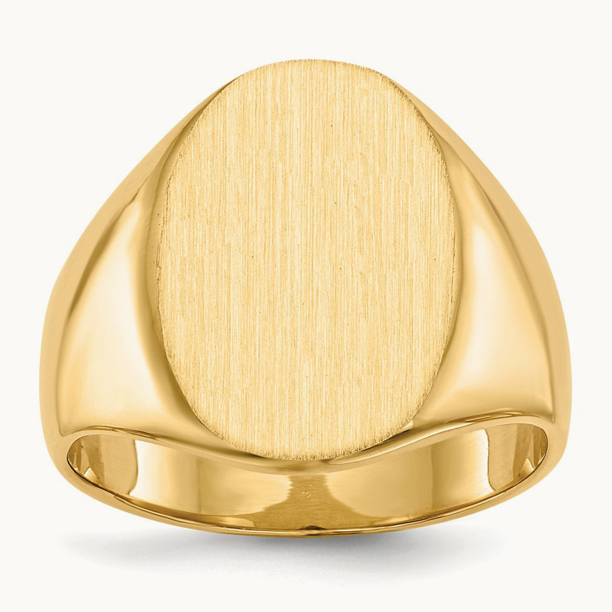 14.0x18. Closed Back Mens Signet Ring, 0mm, 14K