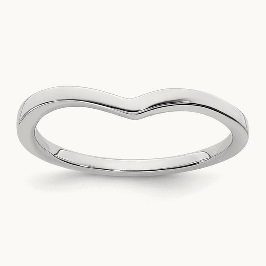 Contoured Band, 10K White Gold