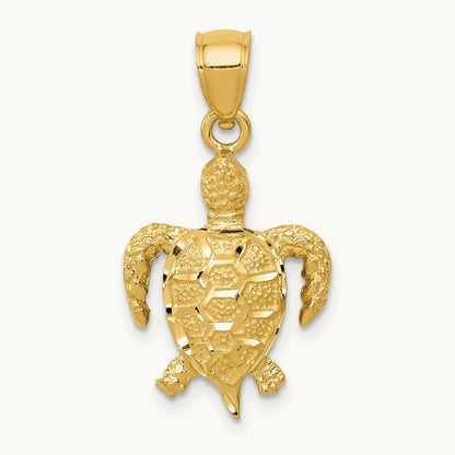 Turtle Pendant, 14K