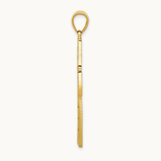 Greek Key Filigree Cross Pendant, 14K