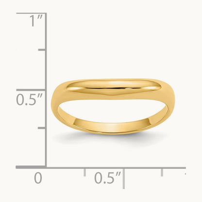 Polished Stackable Wave Ring, 14K