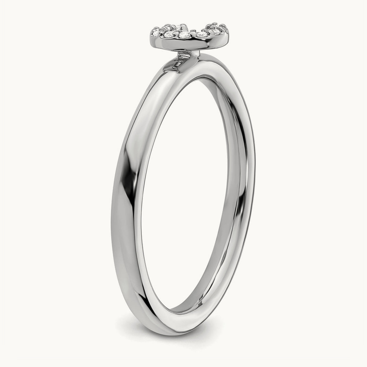 Stackable Diamond Ring — 14K White Gold, C