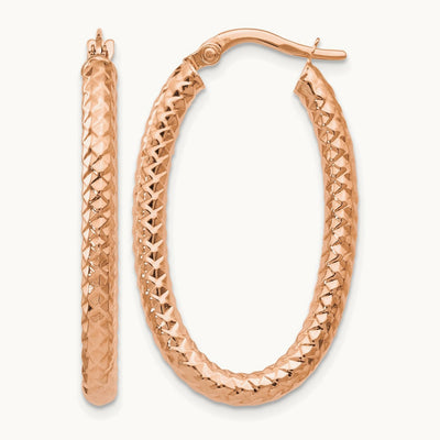 ForeverLite Polished and Textured Earrings — Leslie's — 14K Rose Gold