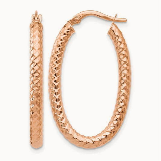ForeverLite Polished and Textured Earrings — Leslie's — 14K Rose Gold