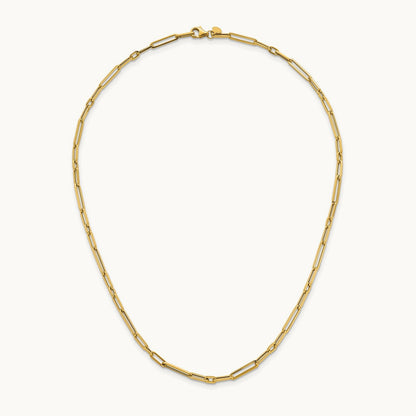 Polished 17in Paperclip Link Necklace, 14K