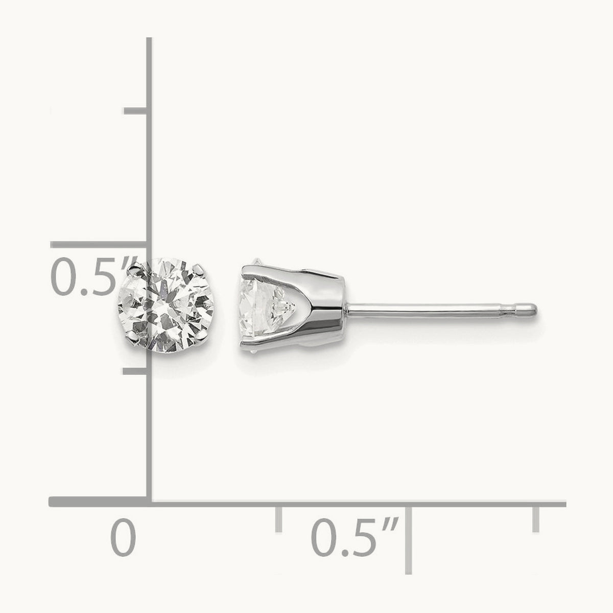 .85ct I2 K-L Diamond Stud Push-on Post Earrings, 14K White Gold
