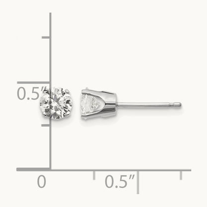 .85ct I2 K-L Diamond Stud Push-on Post Earrings, 14K White Gold