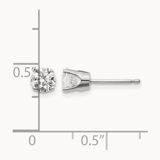 .85ct I2 K-L Diamond Stud Push-on Post Earrings, 14K White Gold