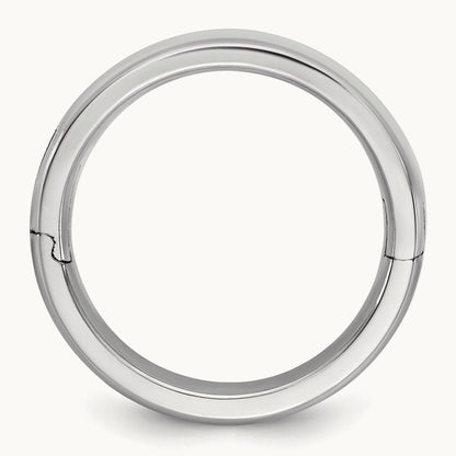 CLIQ Hinged Beveled Edge Wedding Band, 8mm, 14K White Gold