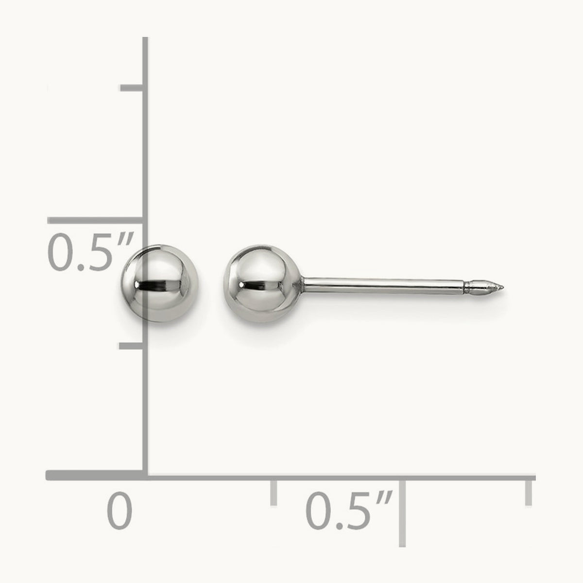 Inverness Stainless Steel Polished Ball Post Earrings — 4mm