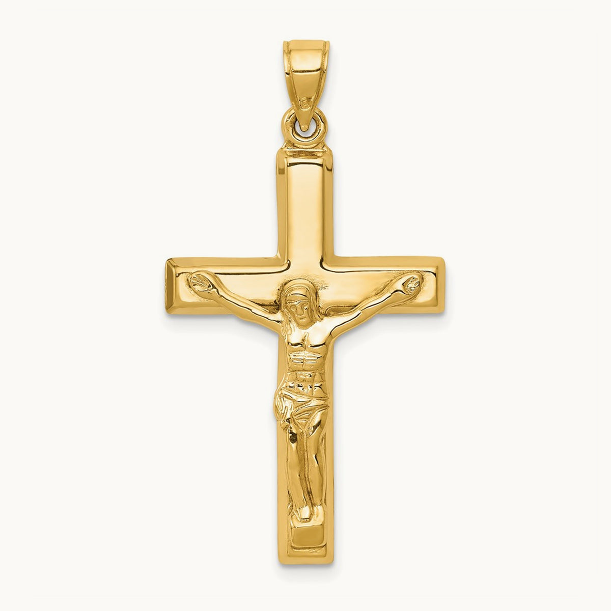 Polished Crucifix Pendant, 14K