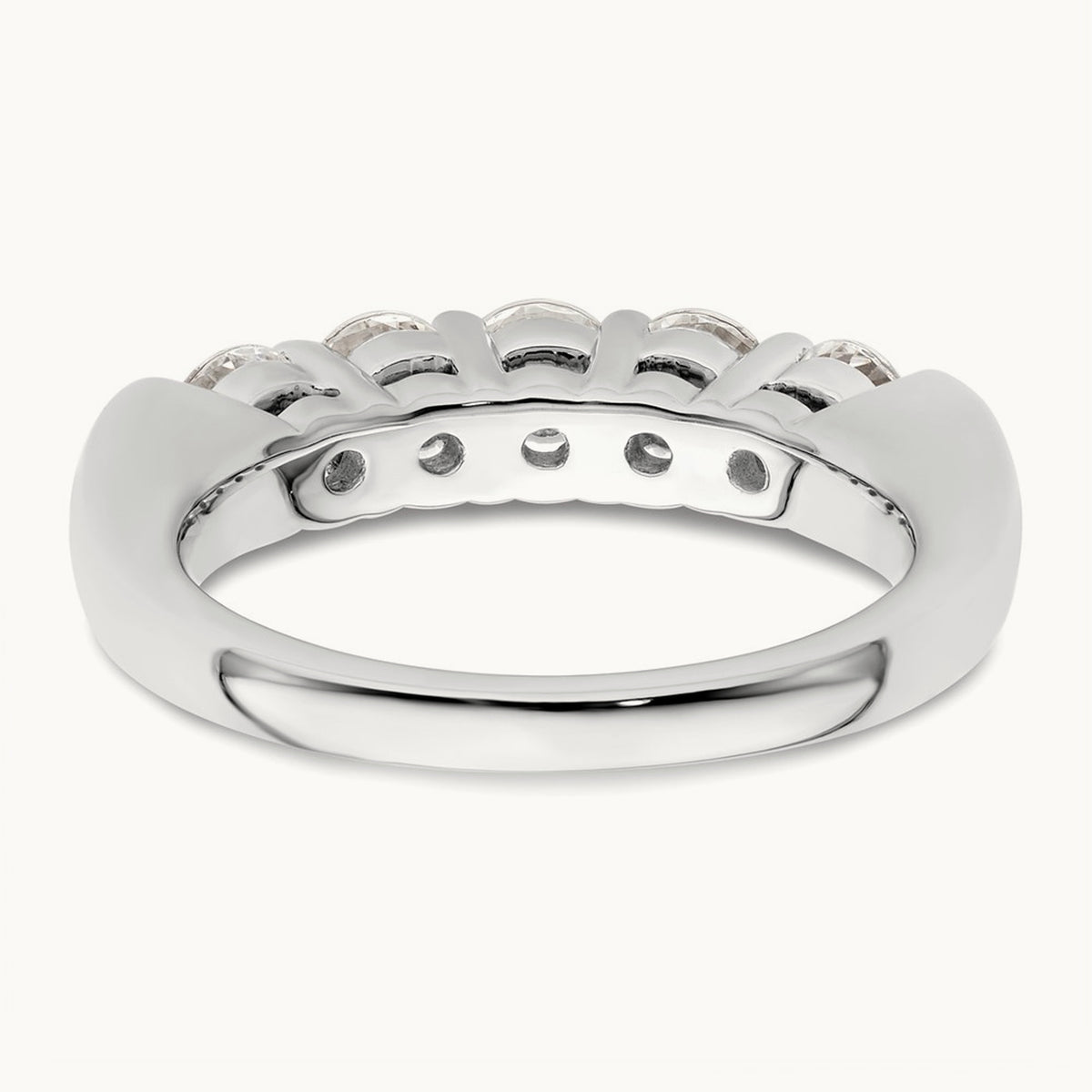 5-Stone Diamond Band, 14K White Gold