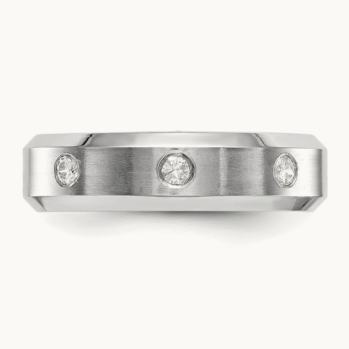 Diamond Men's Band, 14K White Gold