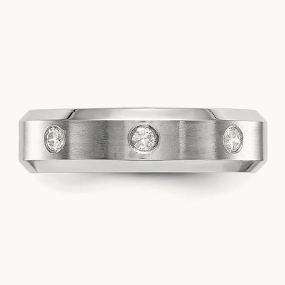 Diamond Men's Band, 14K White Gold