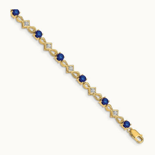 Diamond and Sapphire Bracelet, 14K