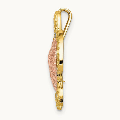 w/ White Rhodium Turtle Pendant Slide, 14K Two-tone