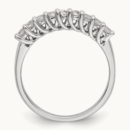9-Stone Diamond Band, 14K White Gold