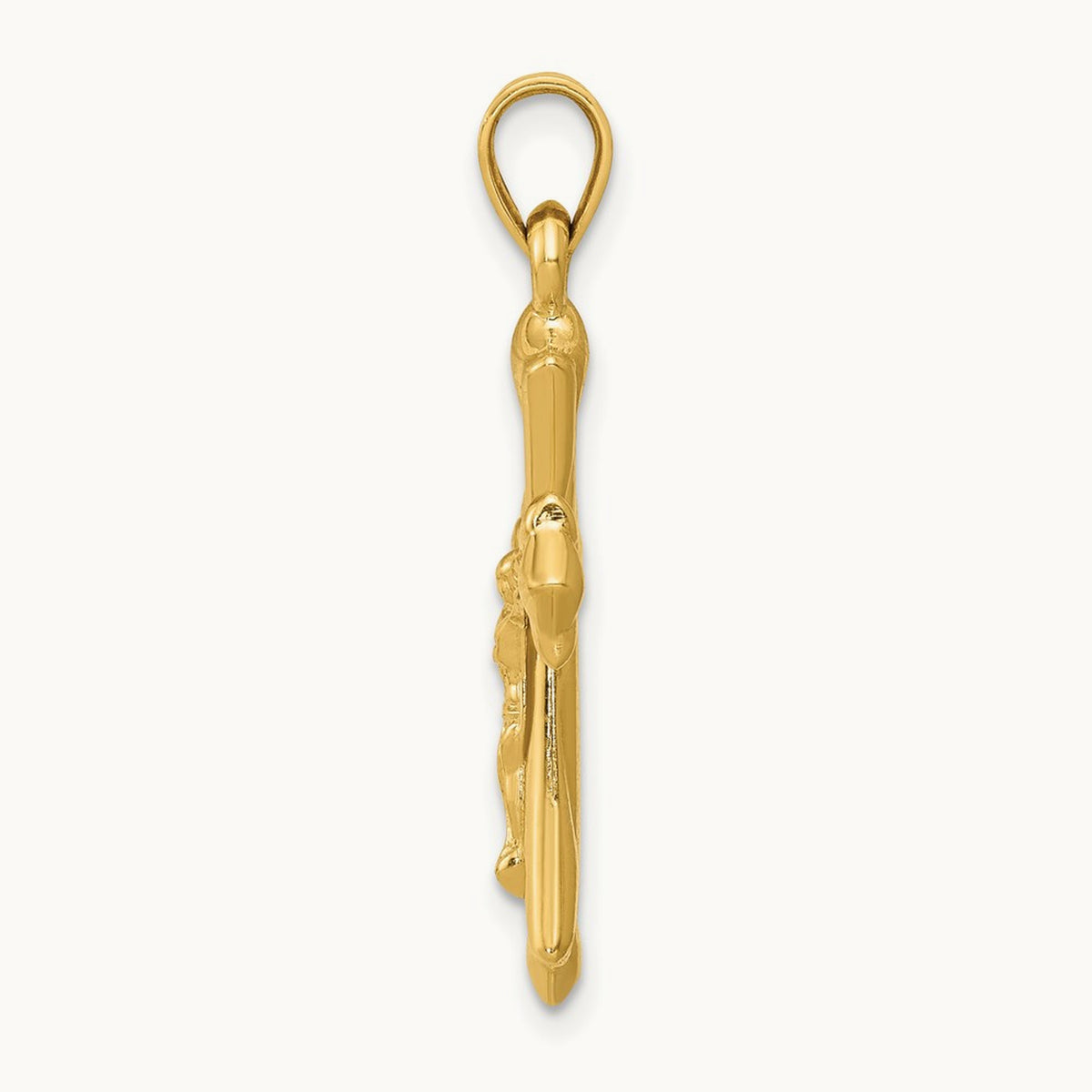 Reversible Crucifix Pendant — 14K Yellow Gold, 30mm